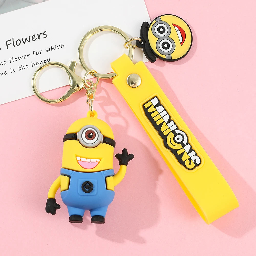 Llavero Minions Dibujos animados Modelo Silicona Colgante Accesorios Llavero