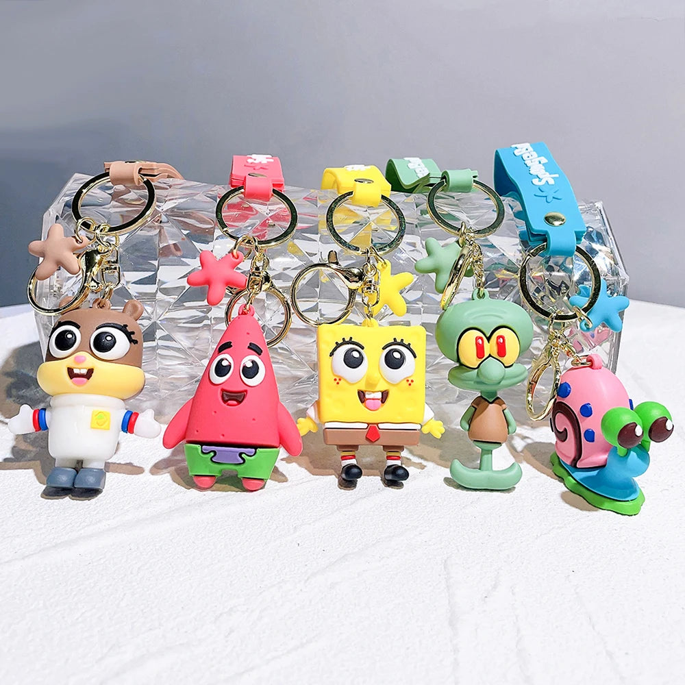 Llaveros de Bob esponja ,Gary ,Patricio Estrella, Calamardo, Arenita y don cangrejo